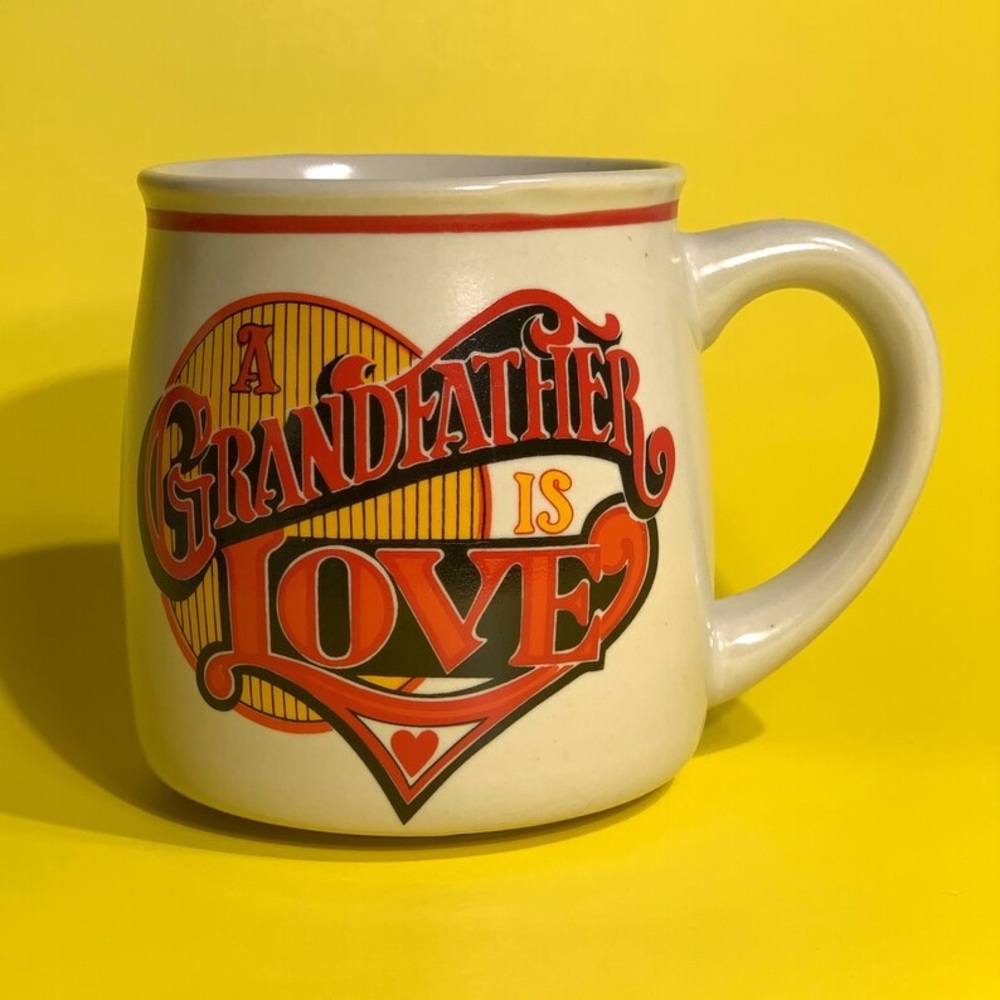 Grandfather Coffee Mug, Vintage Stoneware Cup, A Grandfather Is Love